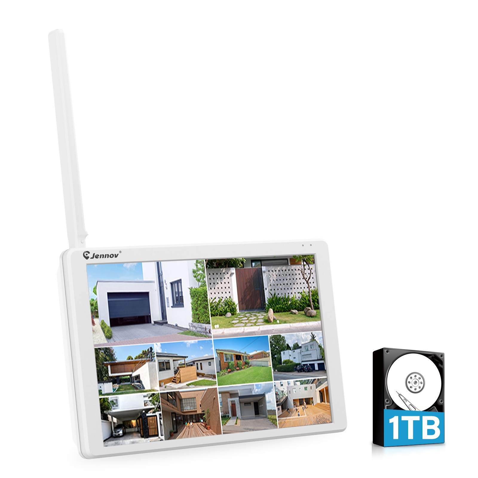 5MP 10‘’Monitor 1TB for JENNOV J-Series Wireless WiFi IP Security Camera System