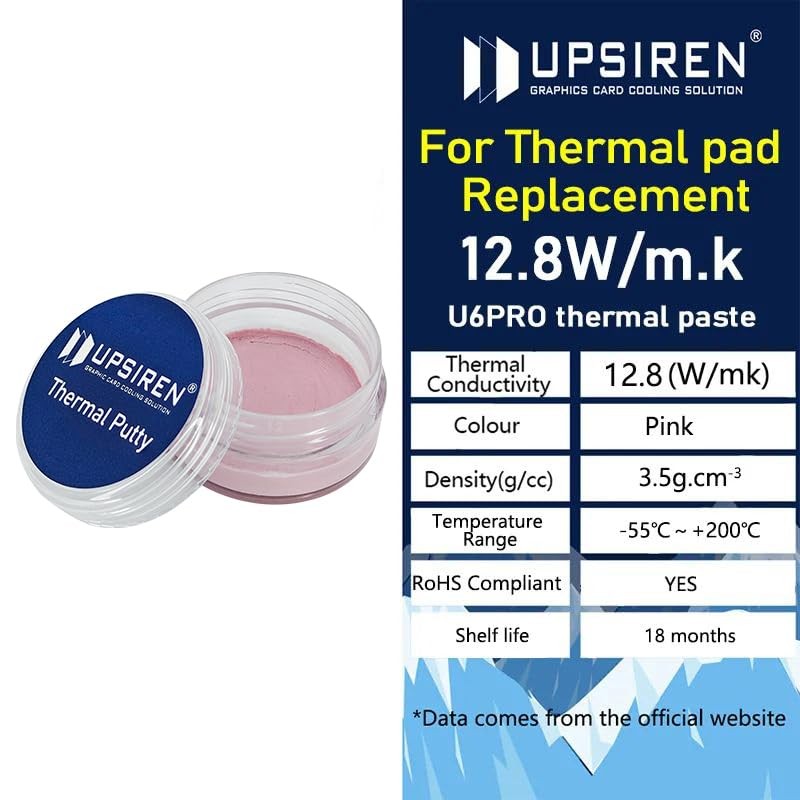 UTP6 12.8w/mk Thermal Putty VGA GPU IC Processor Rapid Cooling Pad 10g