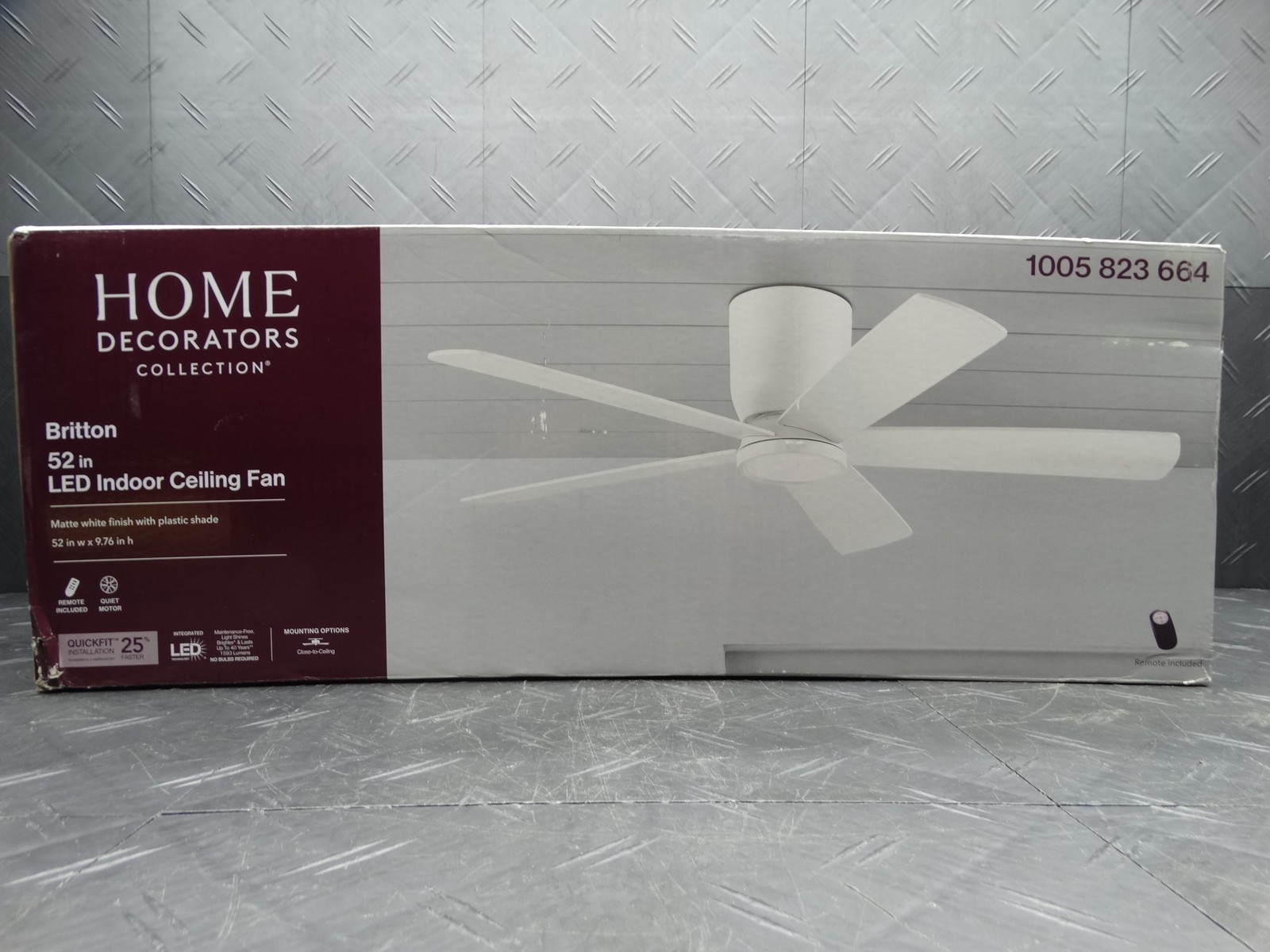 Home Decorators Britton 52 in. LED Indoor Matte White Ceiling Fan Light Kit