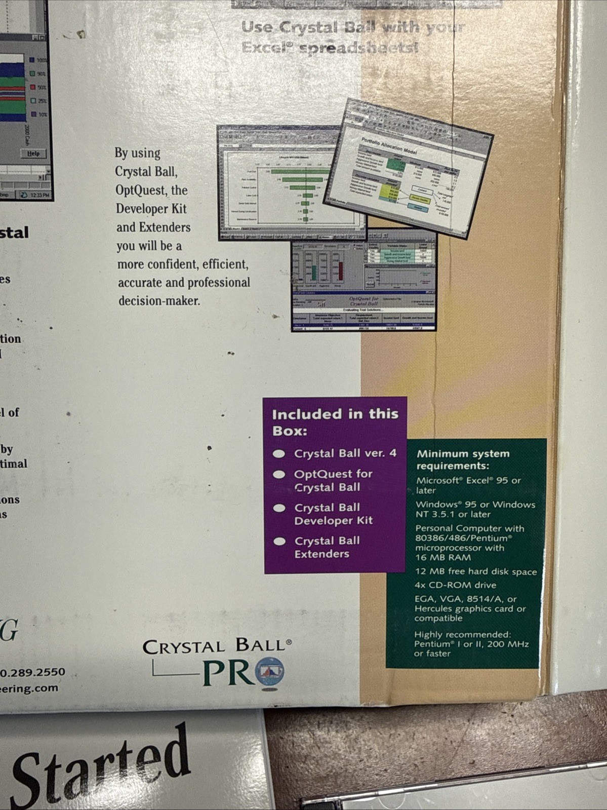 Decisioneering Crystal Ball Software Windows Version 4.0g Tutorials CD Books