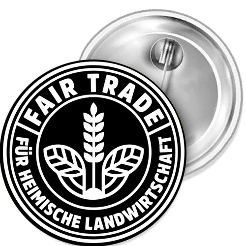 Fair Trade For Domestic Farmer Button Pin Bottle Opener Mirror