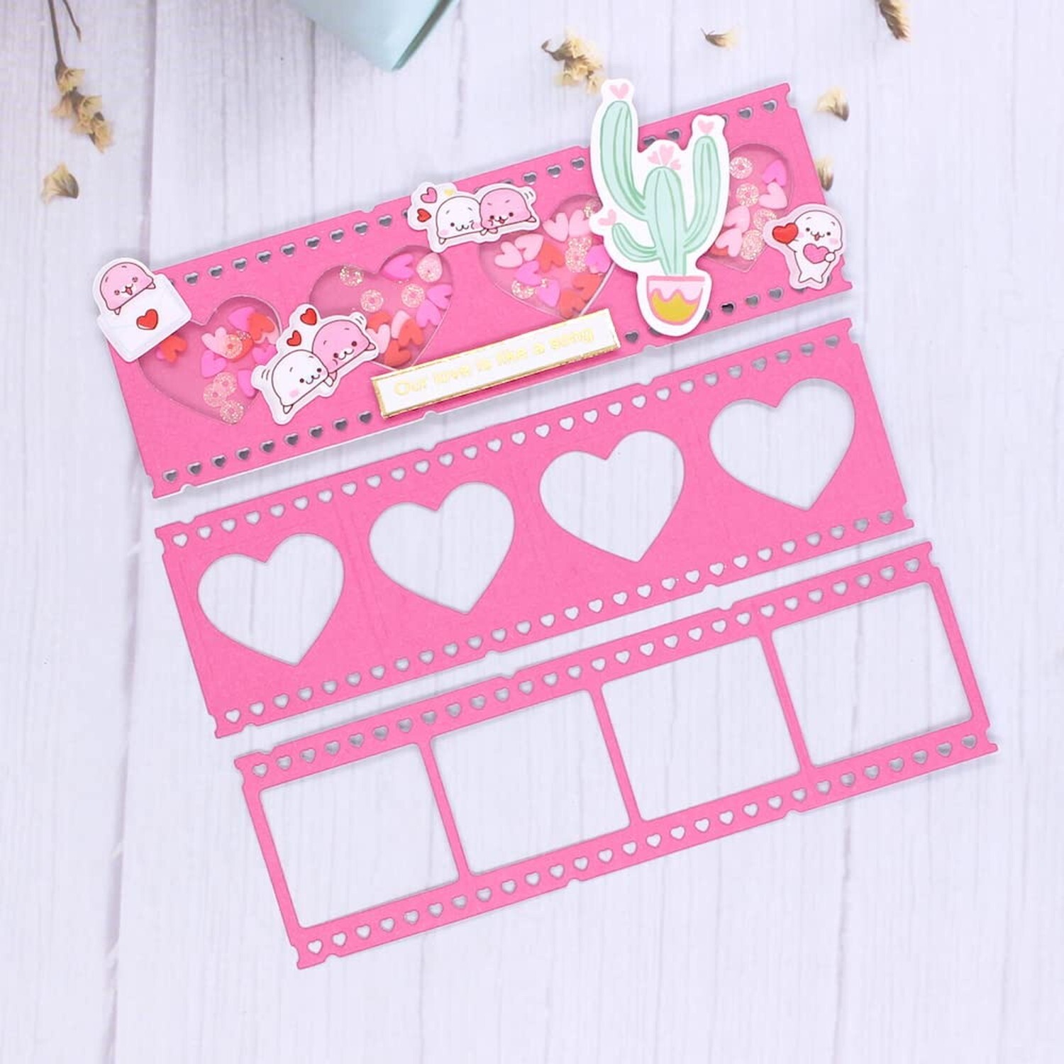 KSCRAFT Heart Border Film Strip Metal Cutting Dies Stencils for DIY Scrapbook...