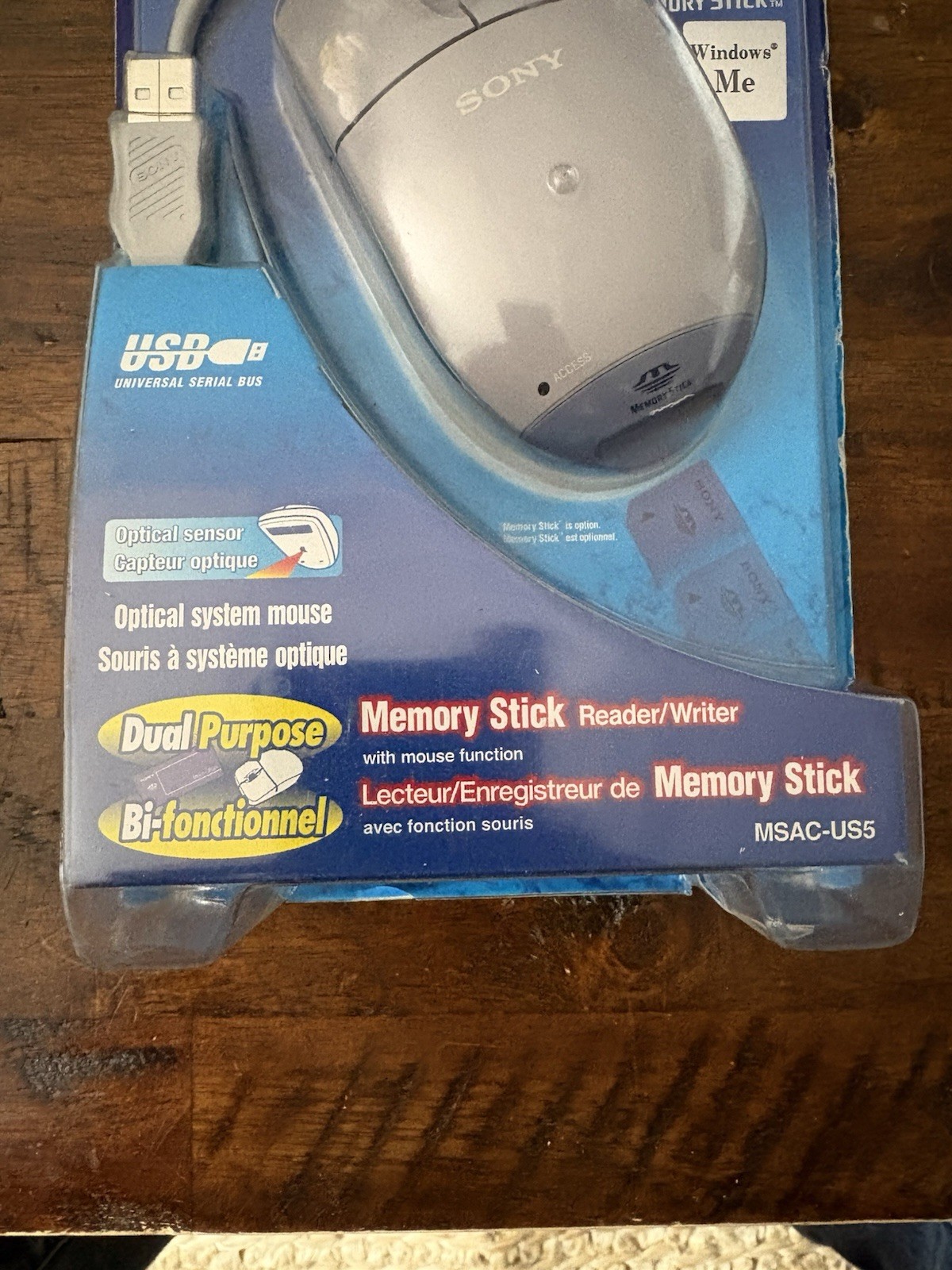 Vintage / Sony Memory Stick Reader Writer USB Optical Mouse / MSAC-US5 / Sealed