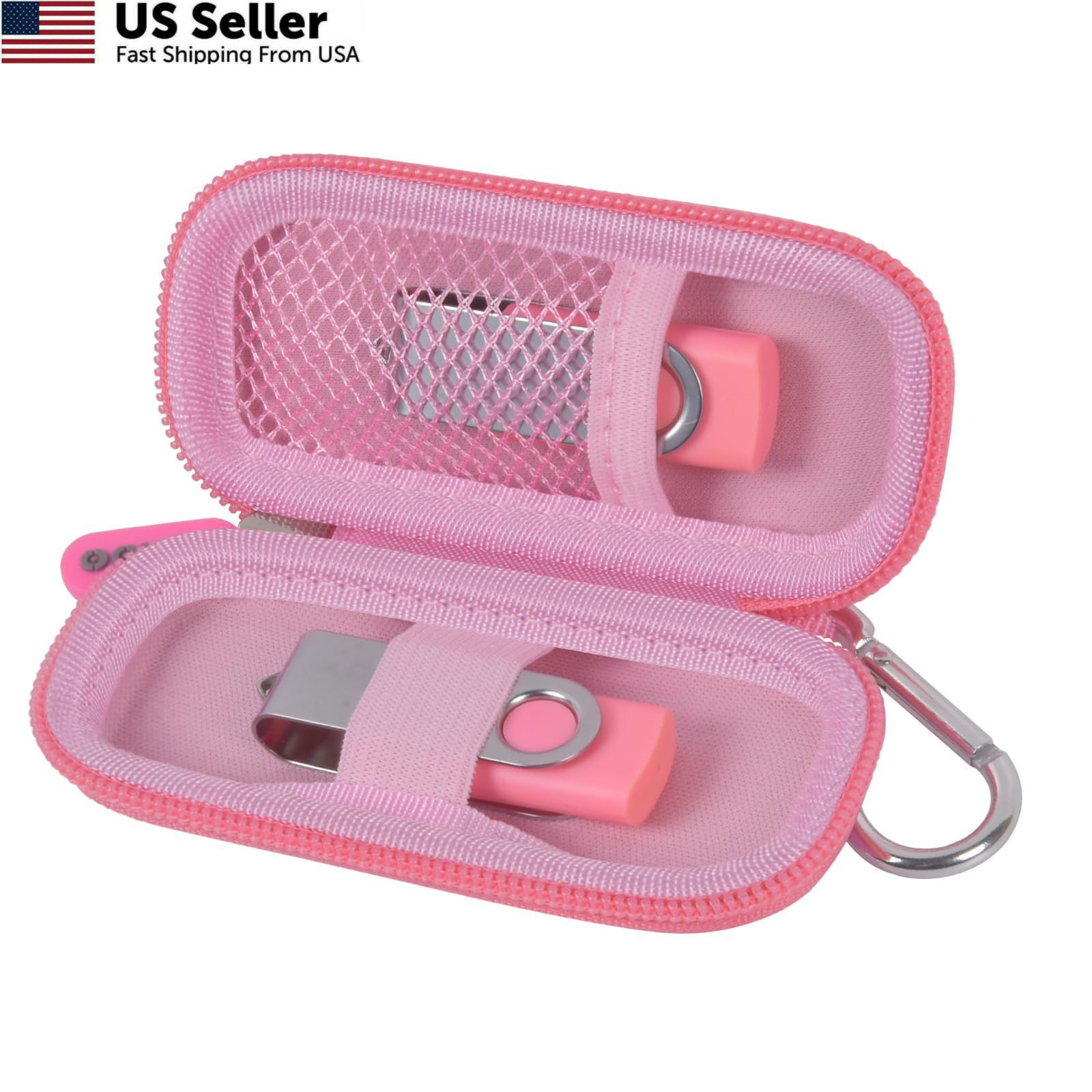 USB Flash Drive Case, SD Card/Thumb Drive/Memory Cards Holder, Small, Pink