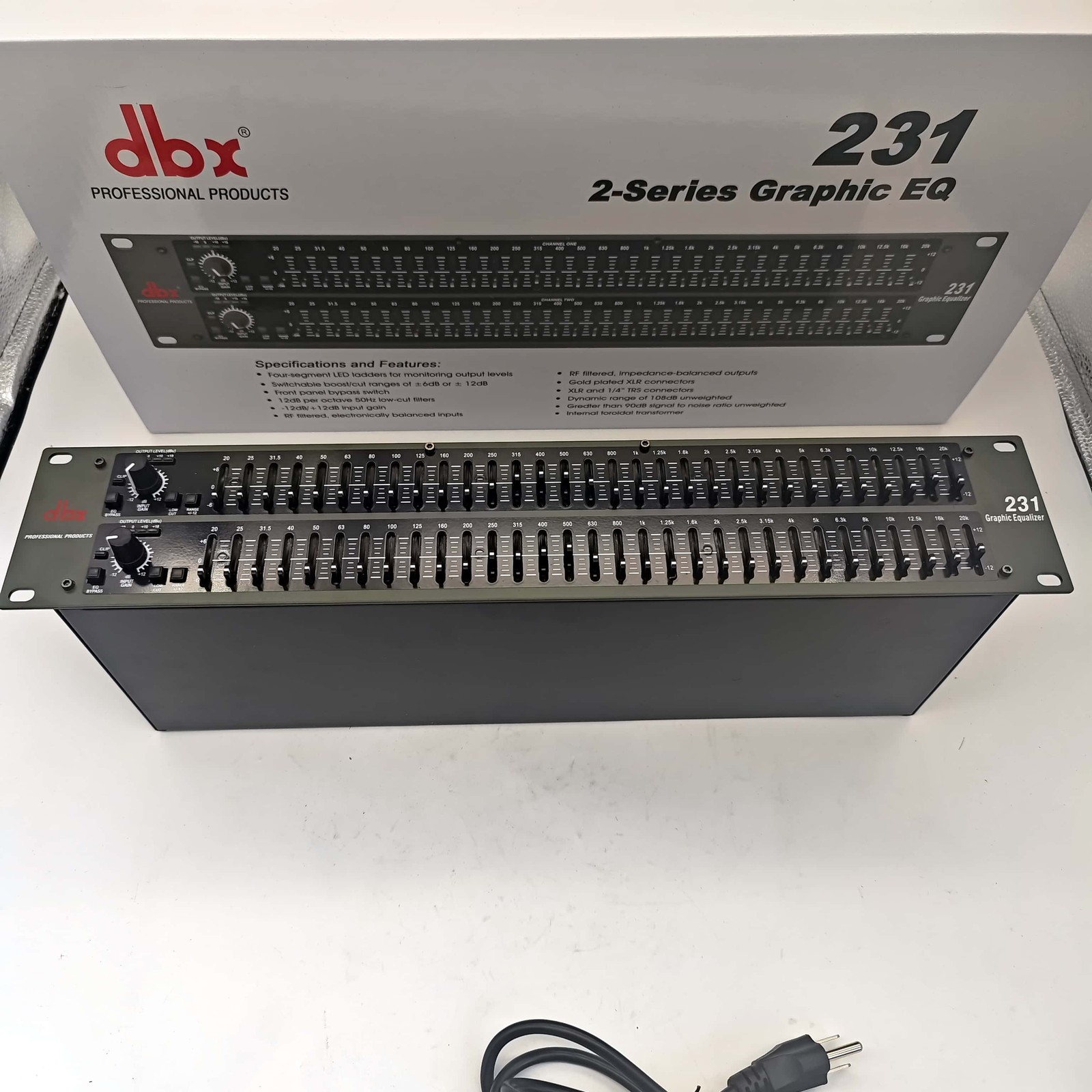 dbx 231 Dual Channel 31-Band Graphic Equalizer Rackmount Pro Audio EQ - TESTED