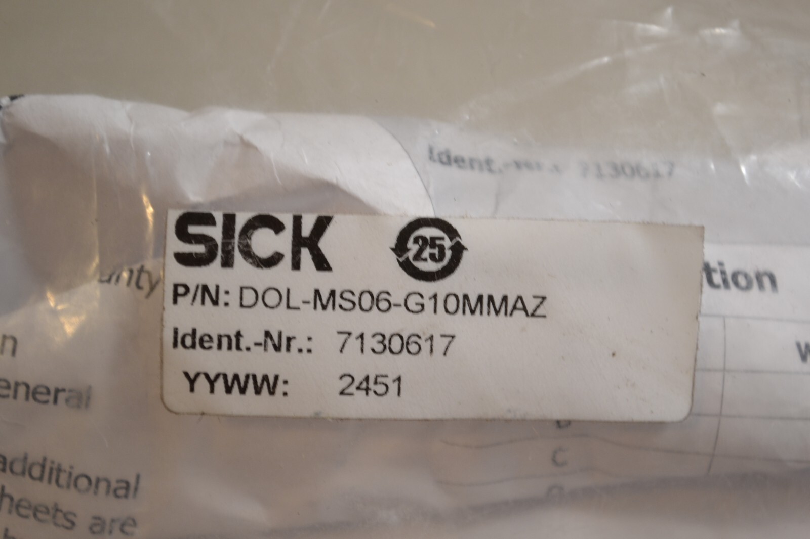 SICK DOL-MS06-G10MMAZ Cable