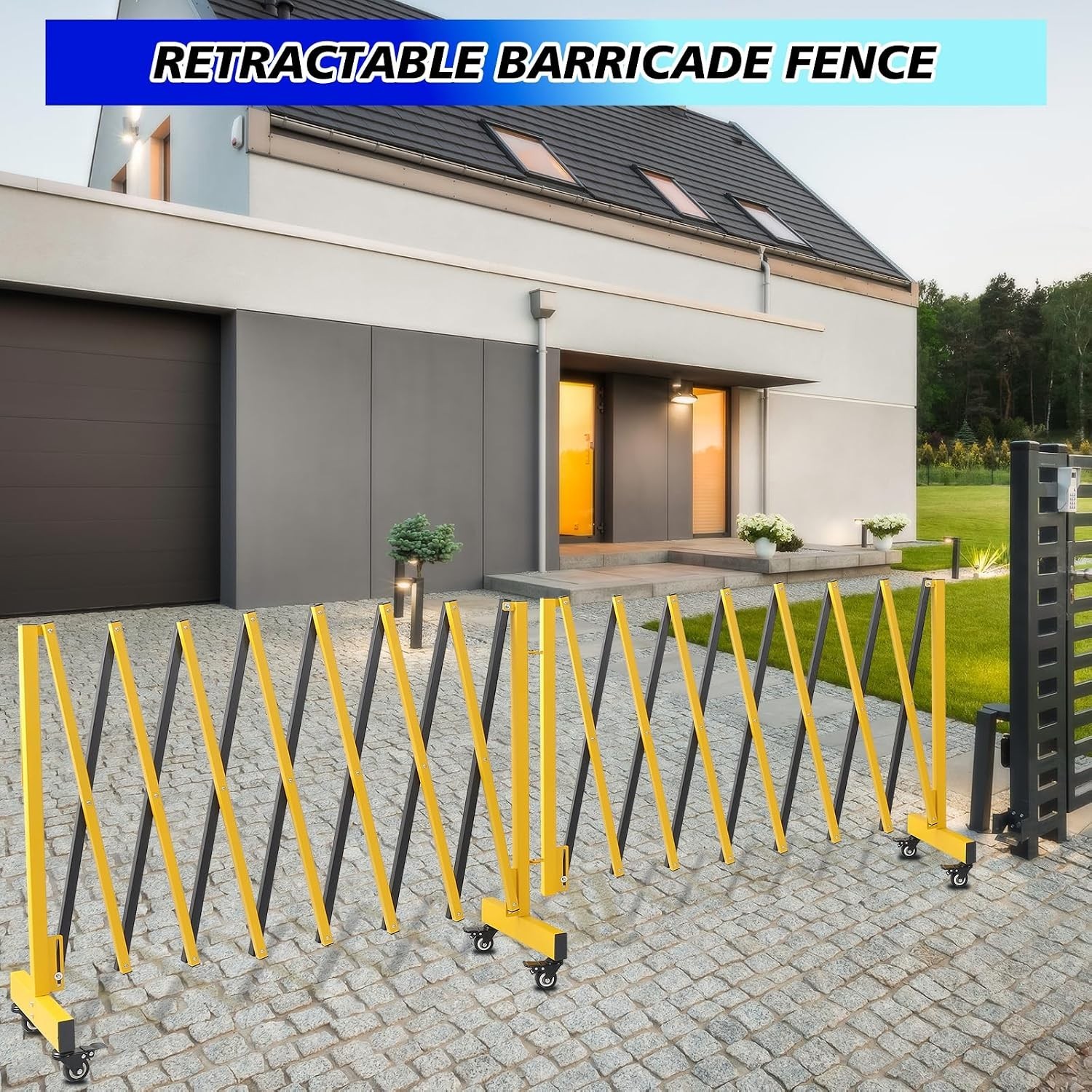 Adjustable 16.8FT Expandable Barricade - Perfect for Construction and Events