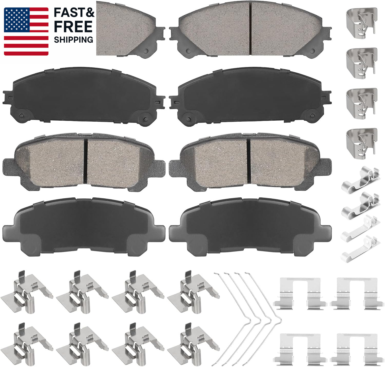 Front & Rear Ceramic Brake Pads Set for Toyota Highlander 2008-2013 8PCS