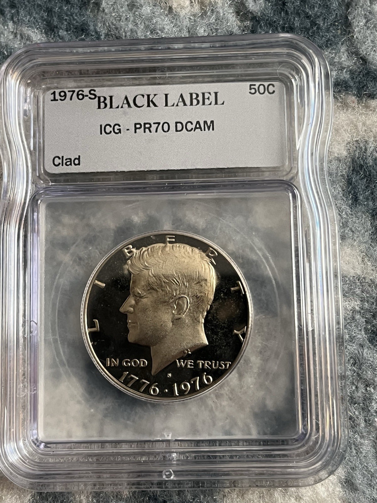 1976-S Kennedy Half Dollar Clad Proof ICG PR70 DCAM San Francisco