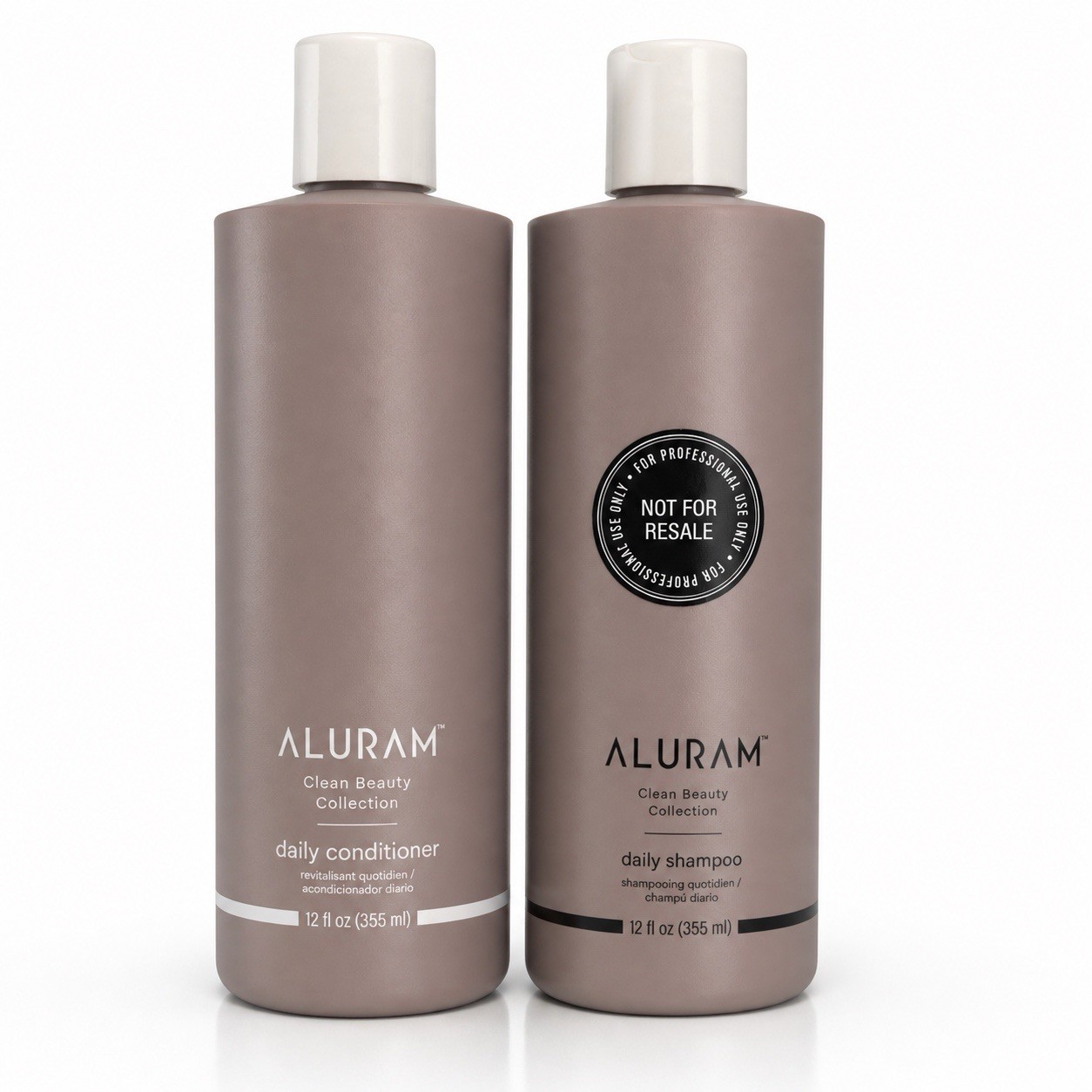 ALURAM Daily Shampoo & Conditioner Duo 12oz Clean Beauty Set