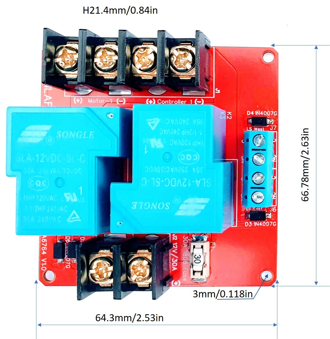 12V 24V 30A Single Relay Module Limit Switch's PV Panel Sun Tracking Control DIY