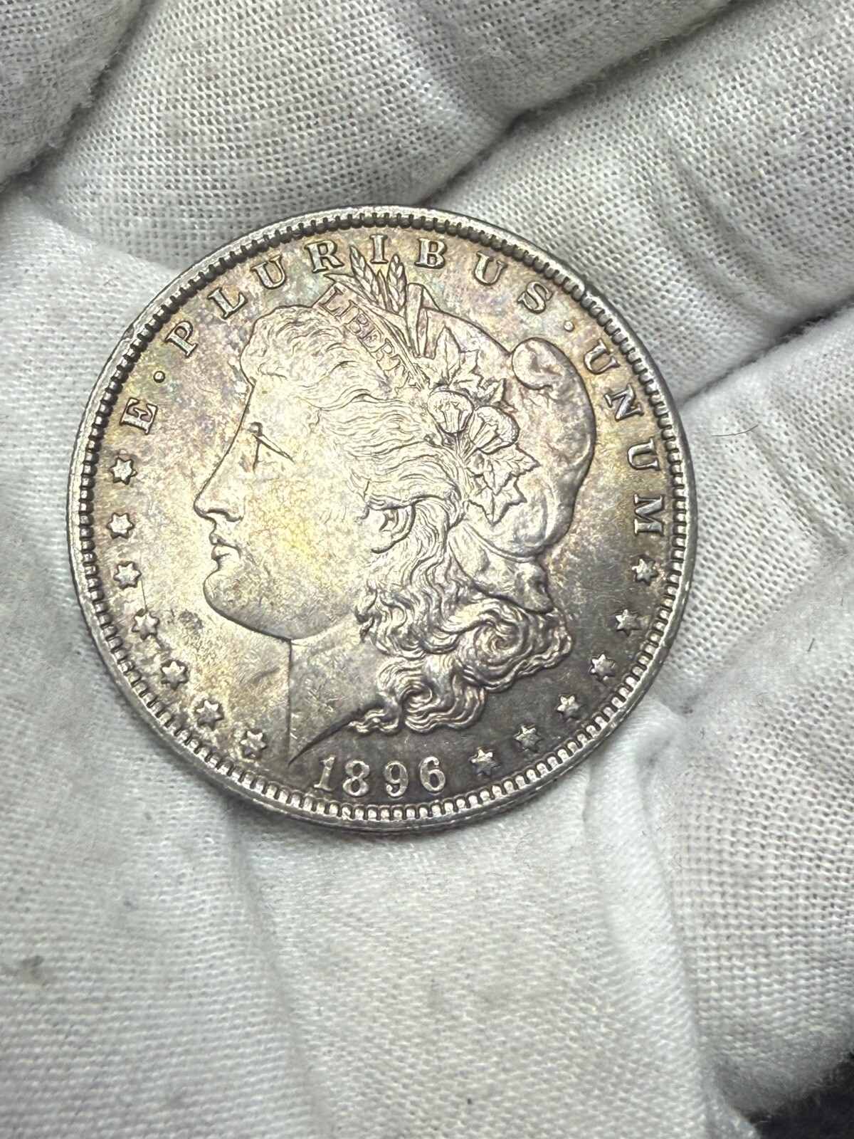1896 Morgan Silver Dollar *Beautiful Colored Toning*  BU T33