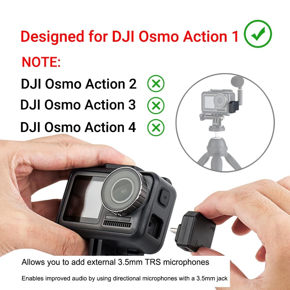 3.5mm Audio Mic USB-C Adapter for DJI Osmo Action 1 Camera Microphone Connector