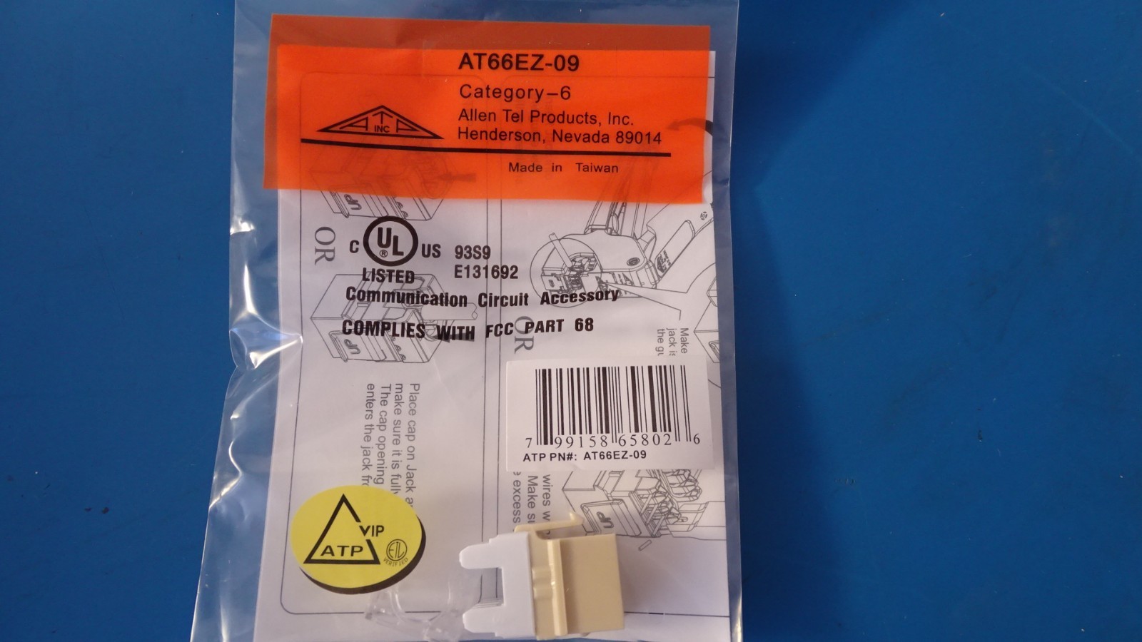 Allen Tel AT66EZ-09 Cat 6 E-Z Jack Module - Ivory LOT 25 PCS