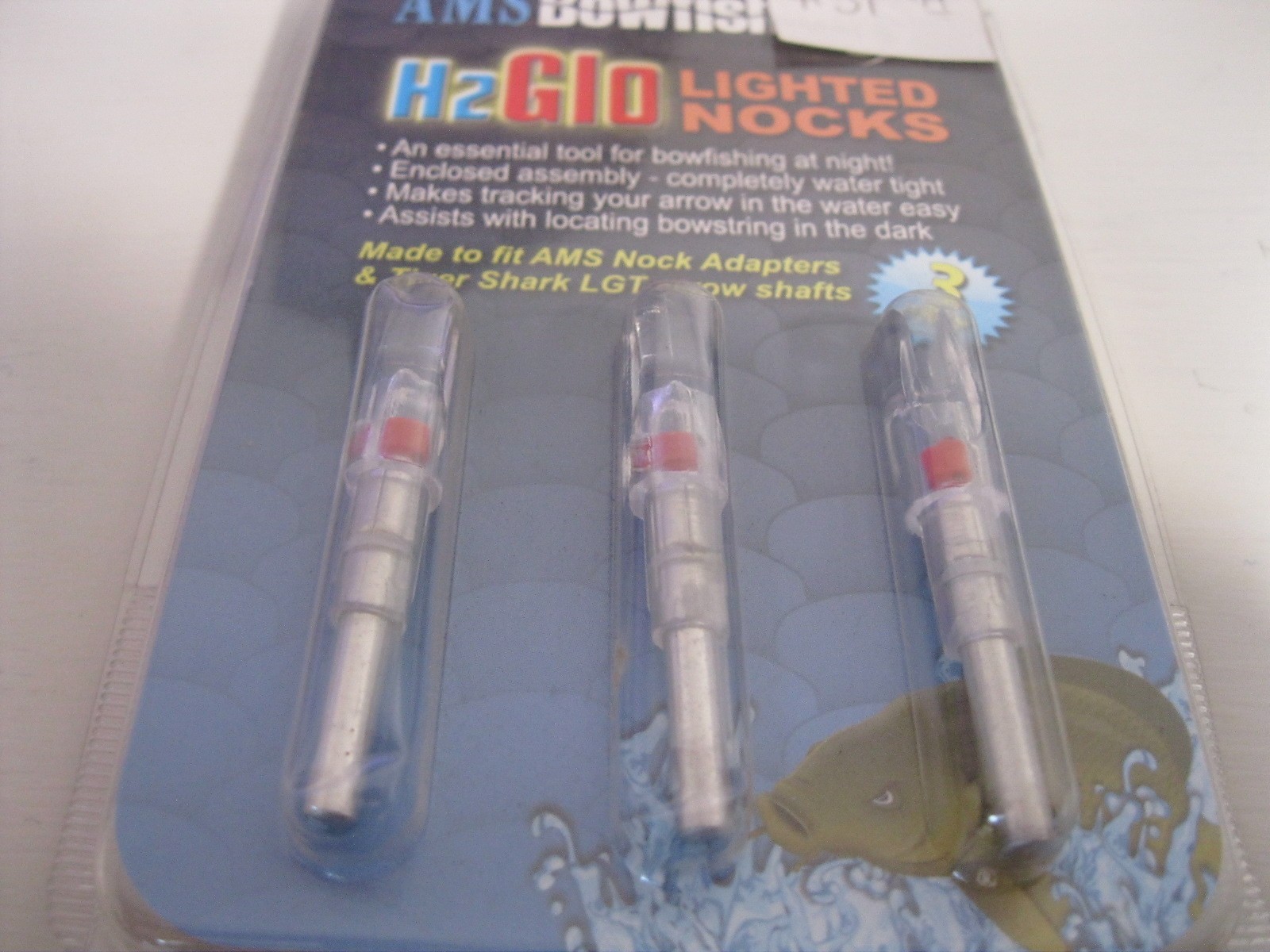 AMS Bowfishing Lighted H2GLO lighted nocks 3 pack M114