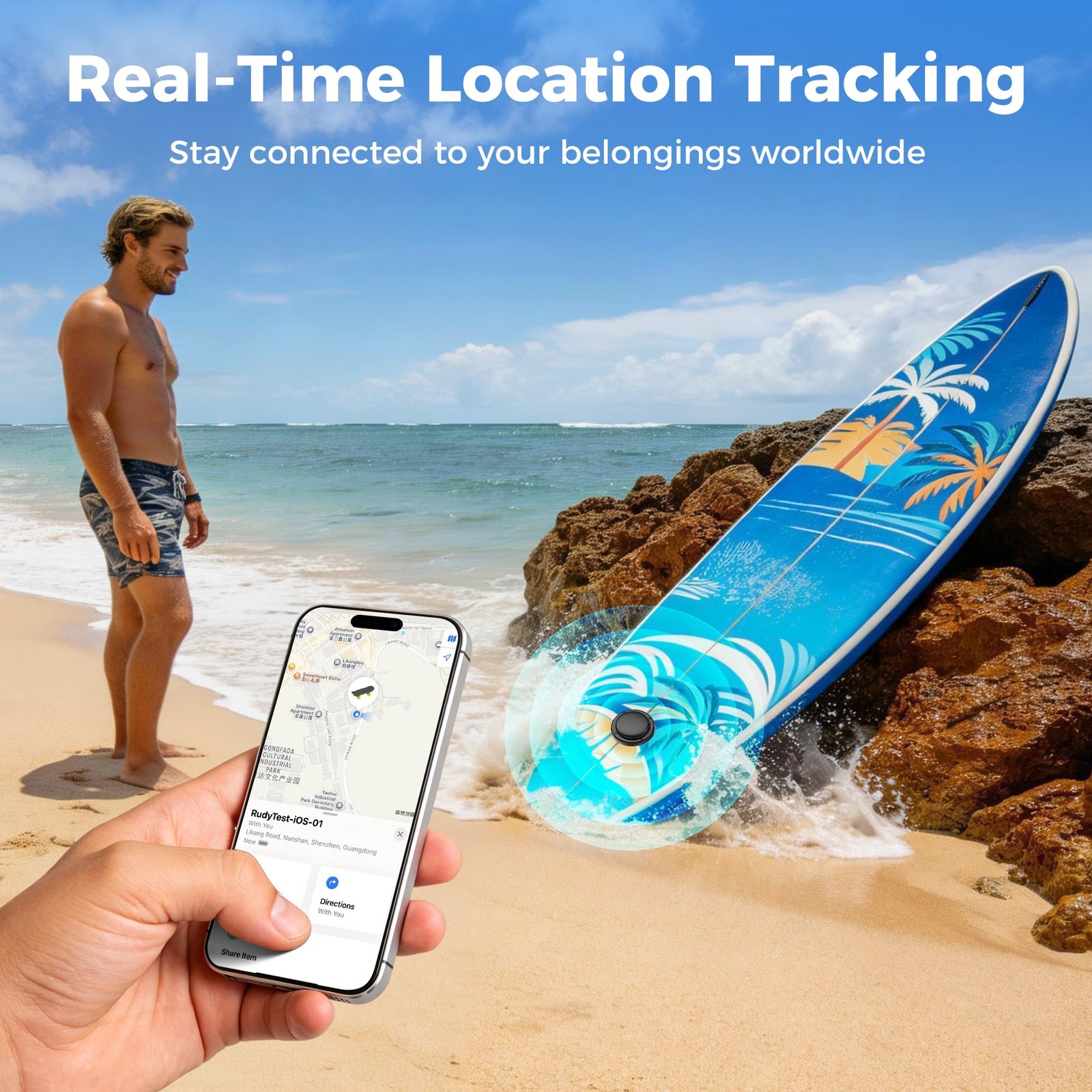 3M Adhesive Bluetooth Tracker for iOS & Android - Works with Apple Find My & ...