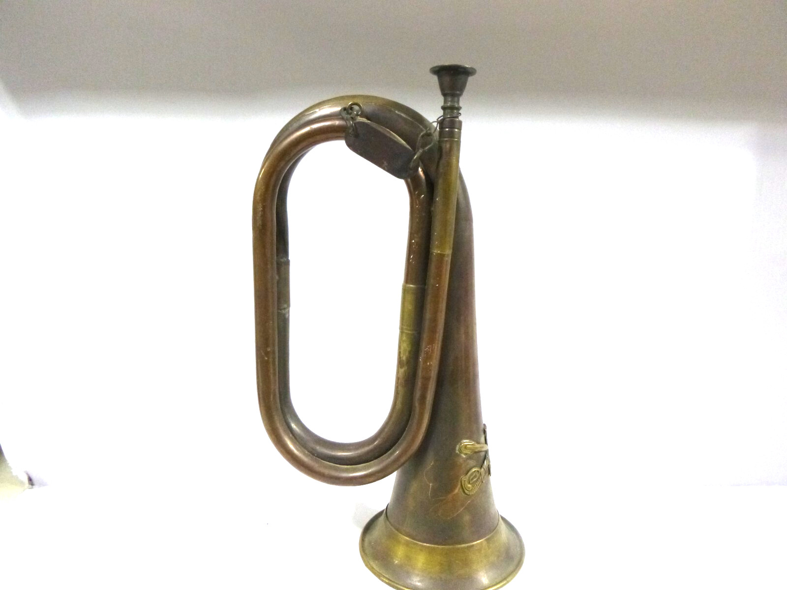 Vintage  MGM Brass Reproduction 7th Cavalry  Bugle W/  PROPERTY TAG