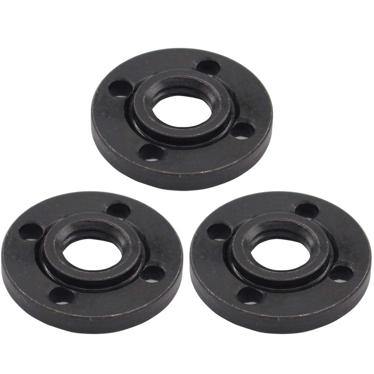ApplianPar Pack of 3 Angle Grinder Metal Outer Flange Lock Nut 5/8-11 Black
