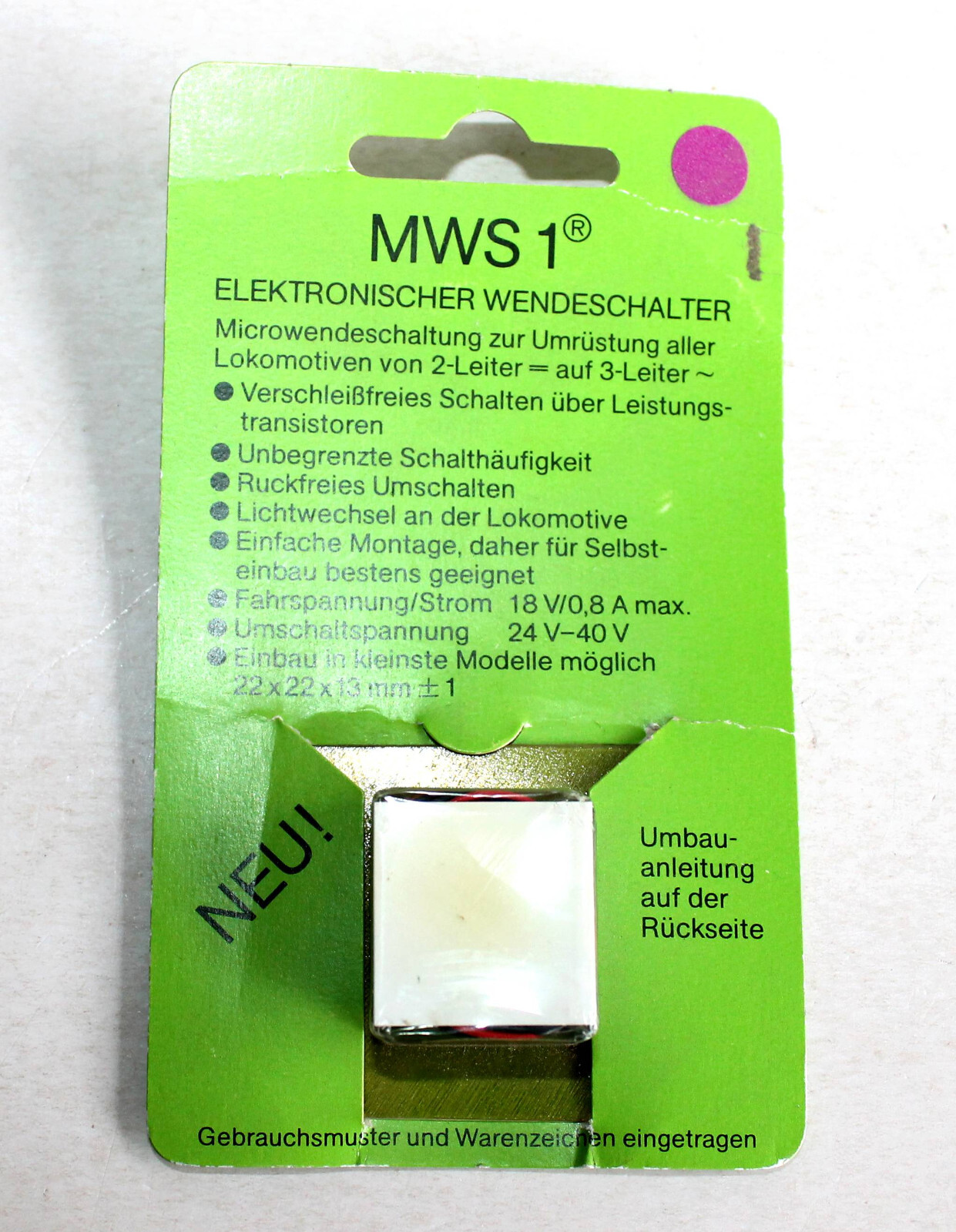 MWS, MICRO ELECTRONIC REVERSE SWITCH FOR MICROWENDESCHALTUNG LOCOMOTIVE