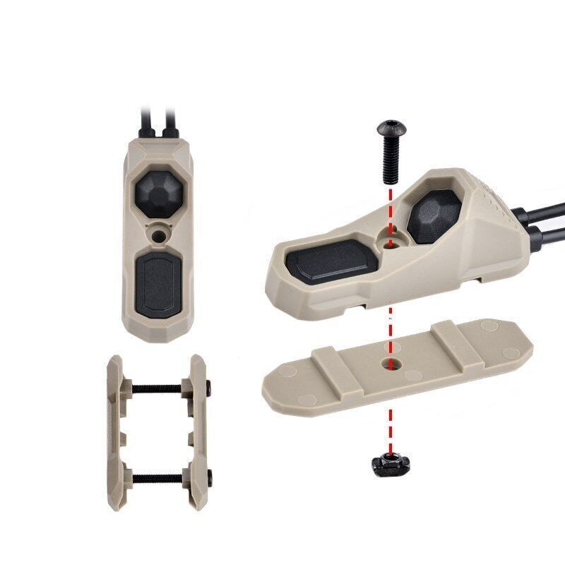 Tactical Flashlight Remote Dual Pressure Switch PEQ DBAL MAWL ModButton Control