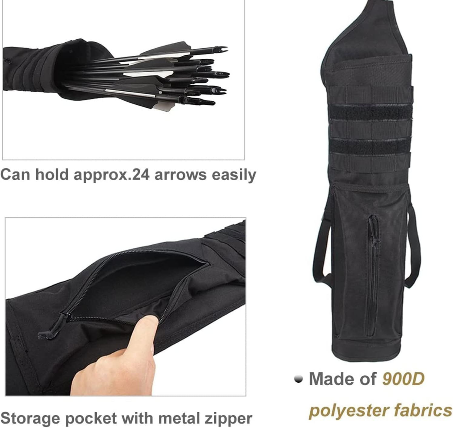 Archery Multi-Function Back Arrow Quiver with Molle System Shoulder Arrows Holde
