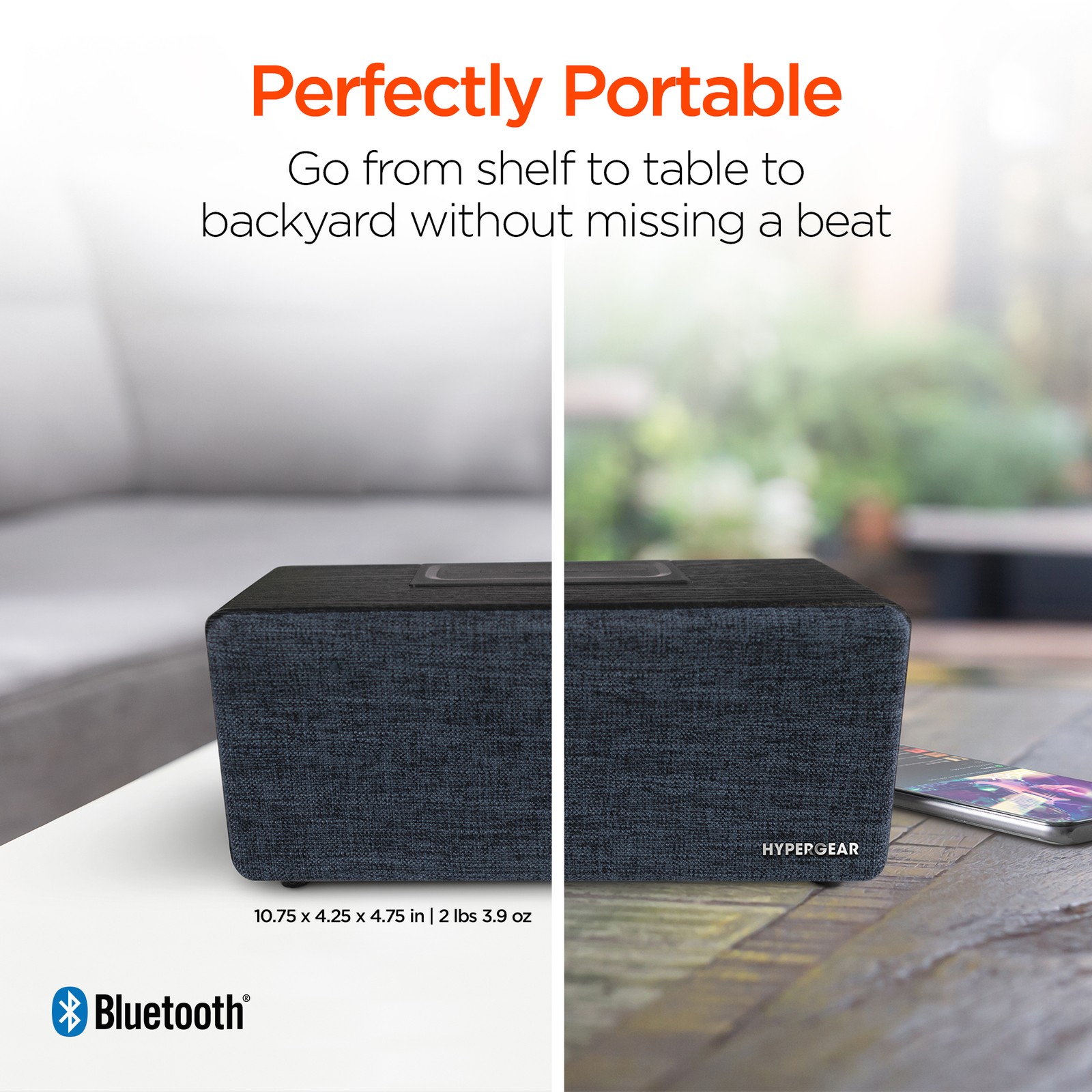 Hypergear Fabrix 2 Wireless Speaker, Stereo w Hands-free Speakerphone Function