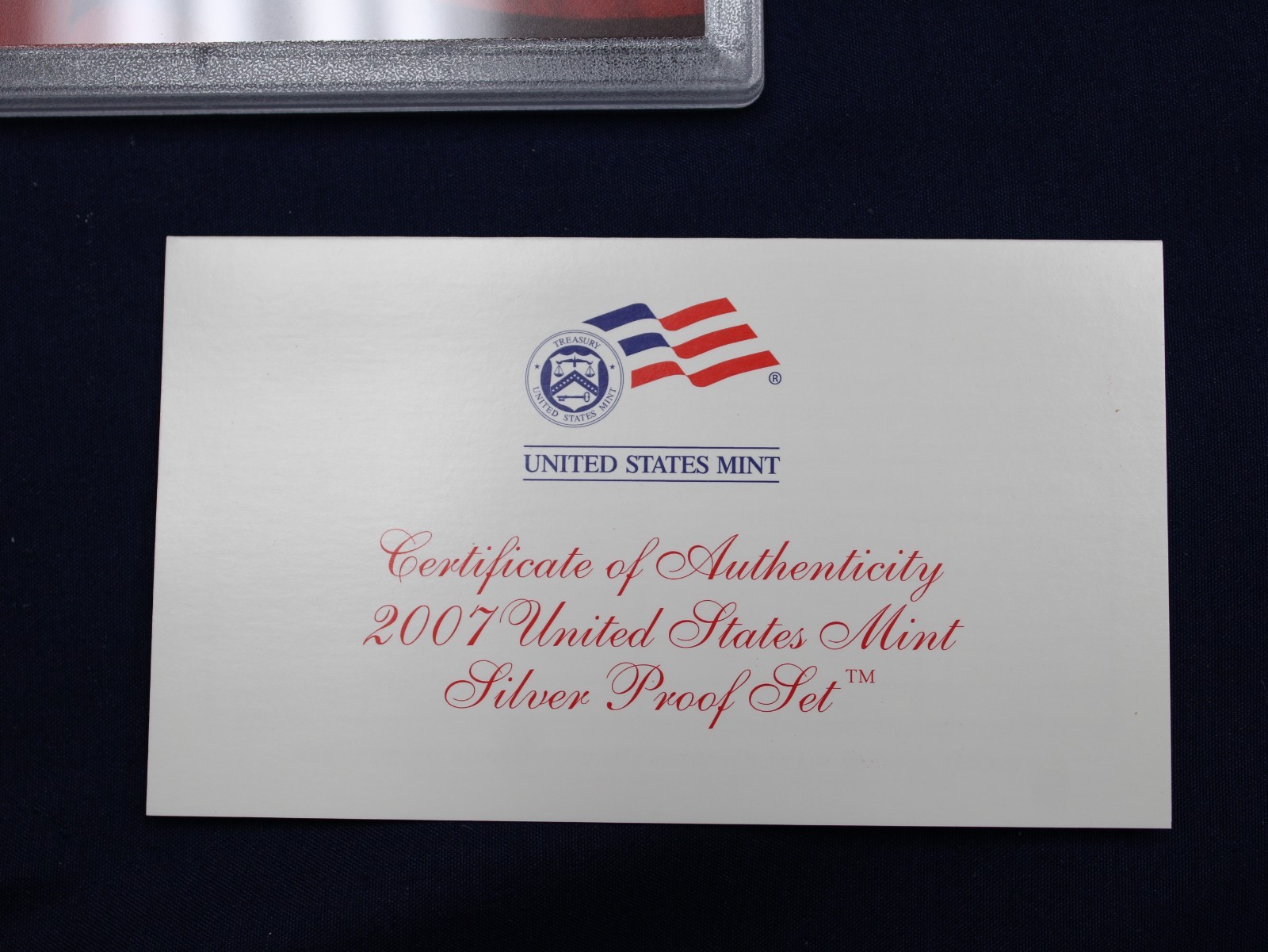 2007 United States Mint Silver Proof Set S Mint $1 w/ Box & COA