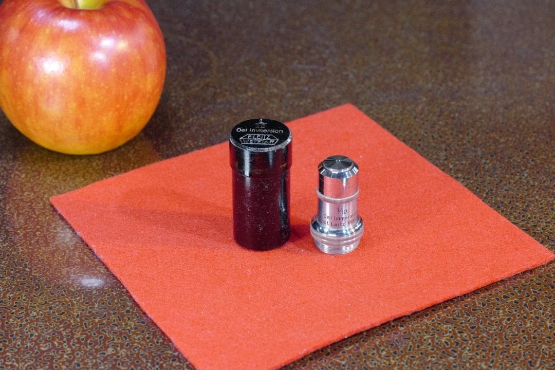 Antique Leitz Wetzlar Microscope Objective 1/12 Oil Immersion 100x 1940s