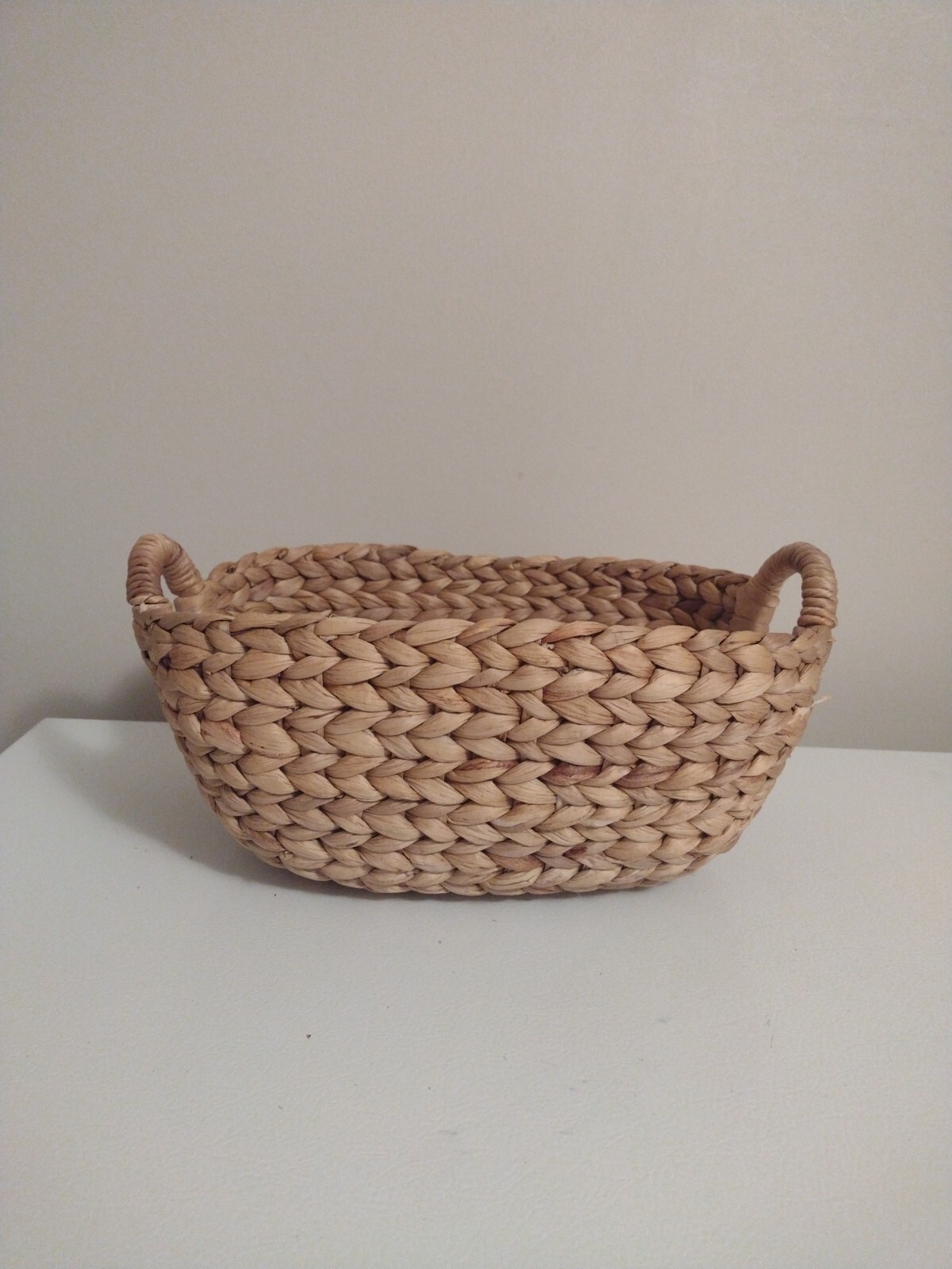 Wicker Woven Weave Decorative Storage Makeup Jewelry Basket W Woven Ring Handles