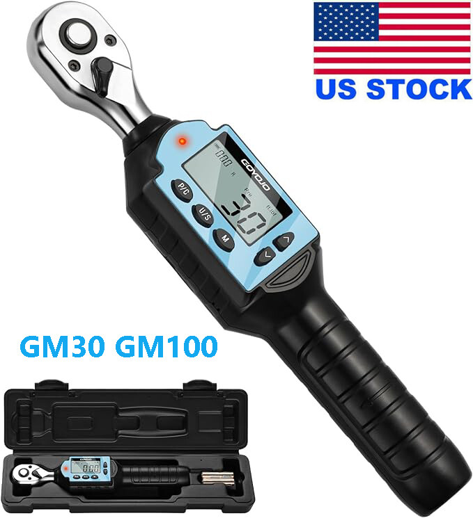 Digital Preset Torque Wrench 30Nm 22ft.lb Max Professional 1/4" Drive Repair