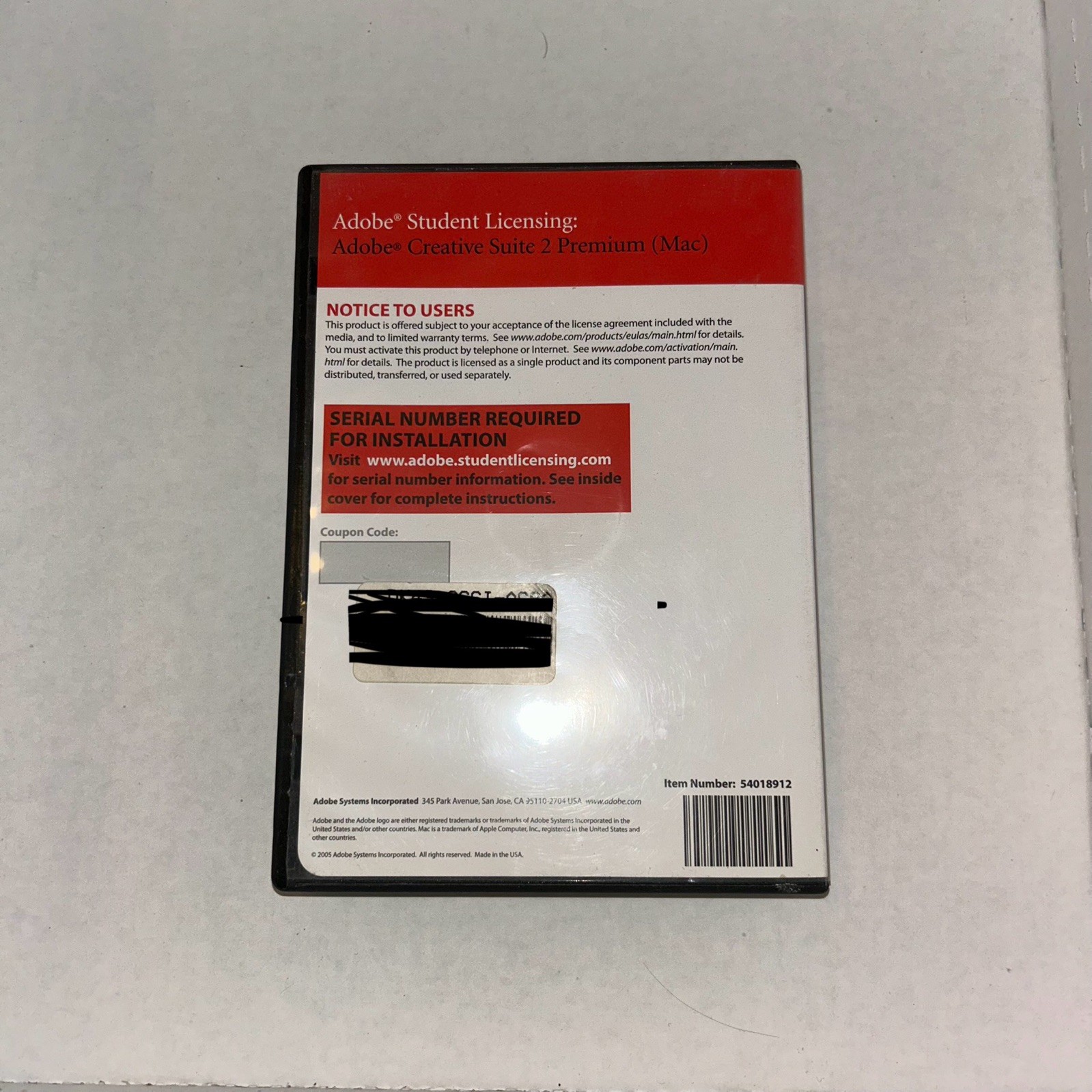 Adobe Student Licensing Creative Suite 2 Premium For Mac *UNTESTED*