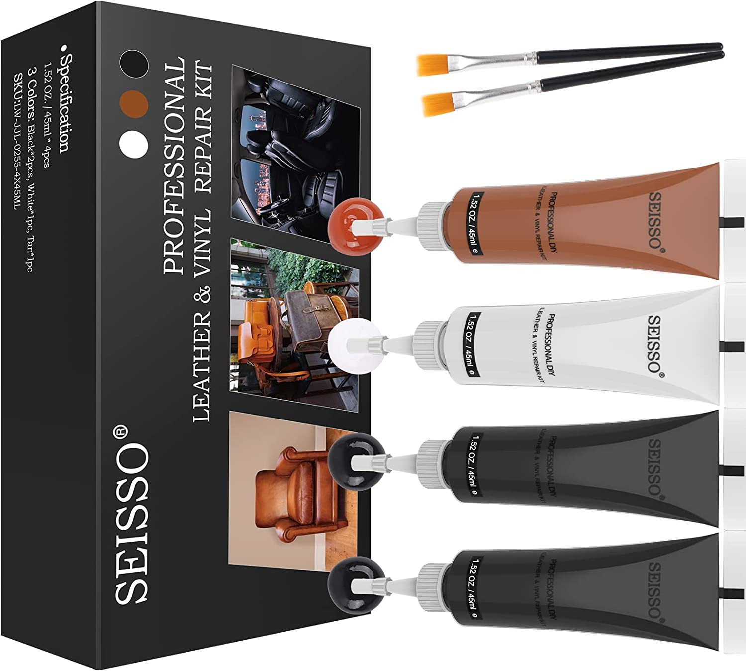 SEISSO Vinyl and Leather Repair Kit for Furniture, Sofa, Jacket, Couches, Car Se