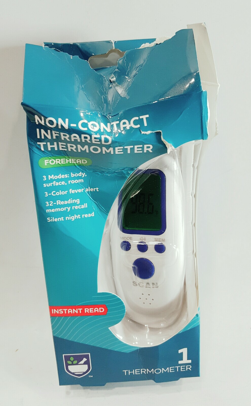 Rite Aid Non-Contact Infrared Forehead Digital Thermometer o/Box