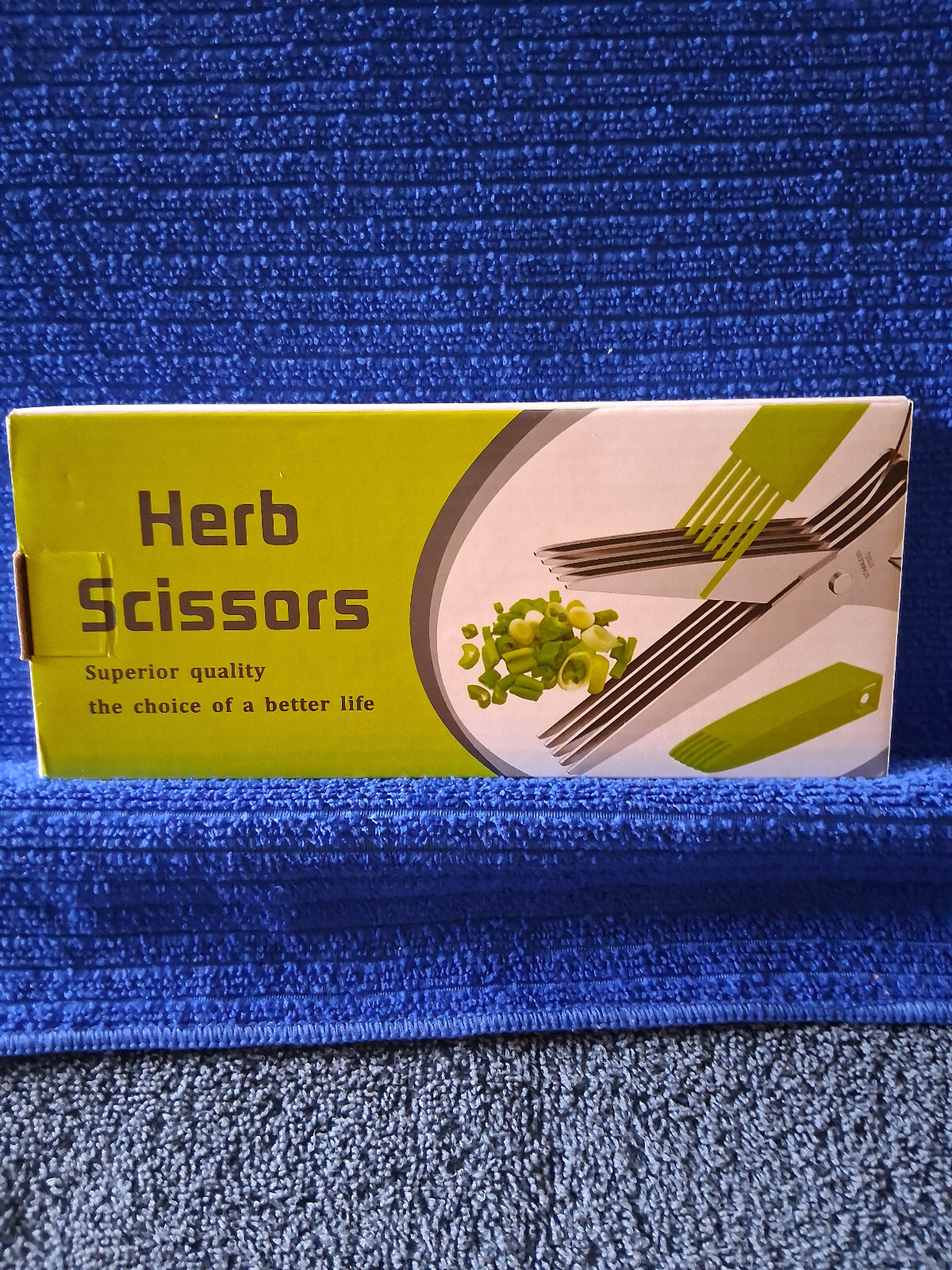 Herb Scissors, Kitchen Shears with 5 Blades and Cover, Multipurpose Cutting H...