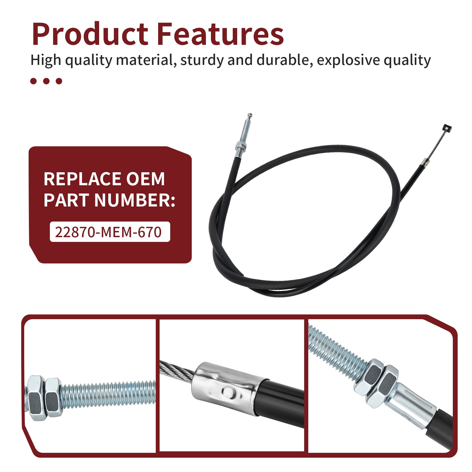 Clutch Cable For Honda VTX 1300 VTX1300C 2004 2005 2006 2007-2009 22870-MEM-670