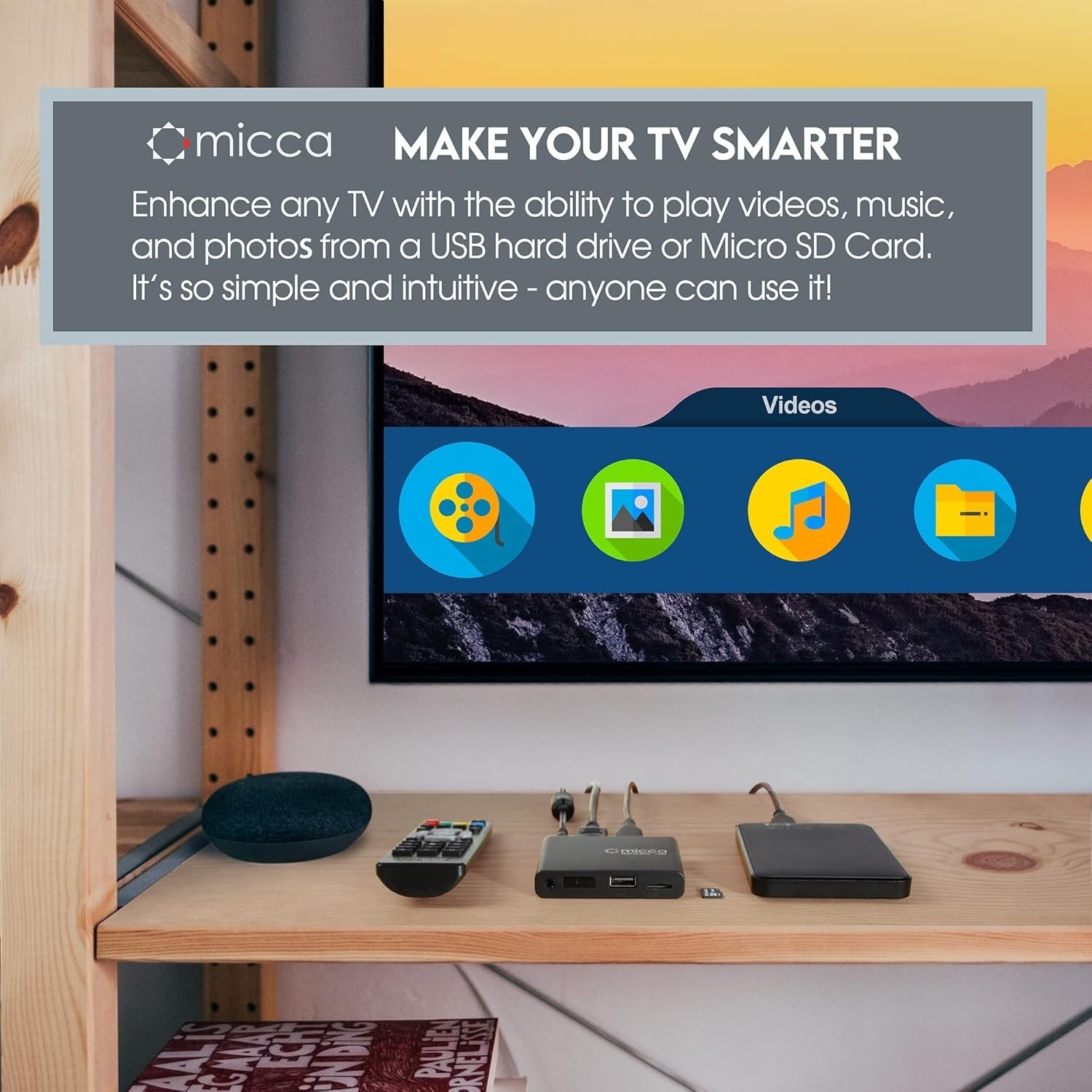 Compact 4K Digital Media Player - USB MicroSD