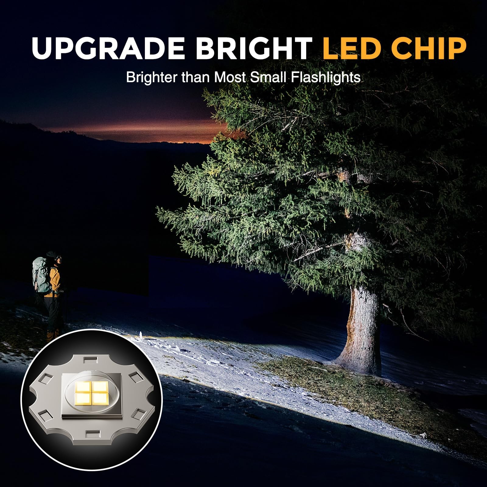 BUCASA 3 Pack Rechargeable Flashlights High Lumens, Brighter 3 Pack, Black