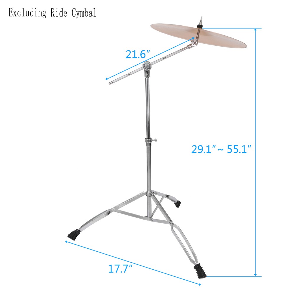 Cymbal Boom Stand Drum Hardware Arm Mount Holder Adapter Percussion Silver--