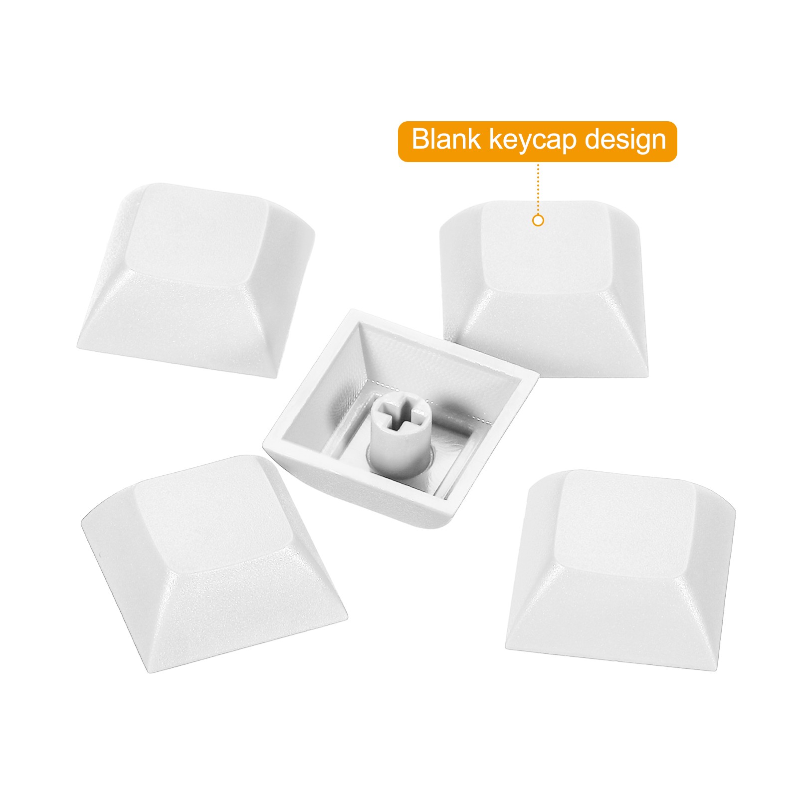 1U Blank Keycaps, 5 Pack MX Keyboard Replacement Universal PBT Mechanical, White