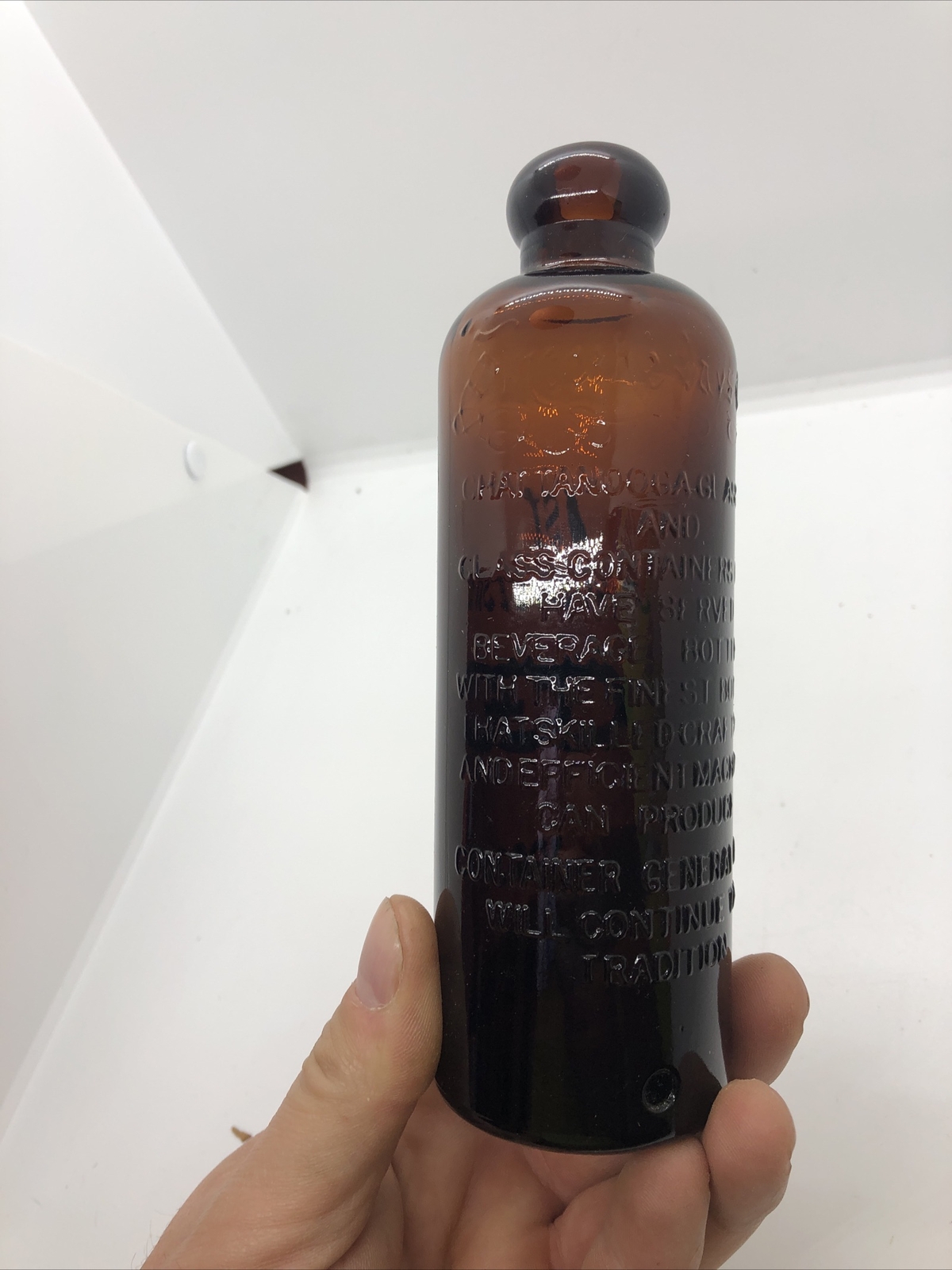 1983 amber hutch hutchinson chattanooga glass co tn blob soda