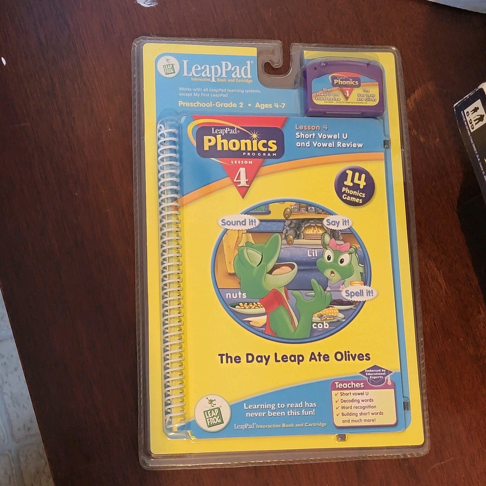 Leapfrog LeapPad Phonics Lesson 4 Cartridge and Book Ages 4-7 Sealed