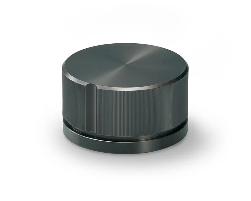 K-59-M-B, Sato Parts 6.0mm Shaft 30mm Medium Black Splined Body Aluminum Knob