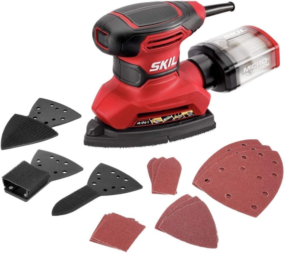 Multi-Function Electric Detail Sander: Compact Design with Dust Control Features