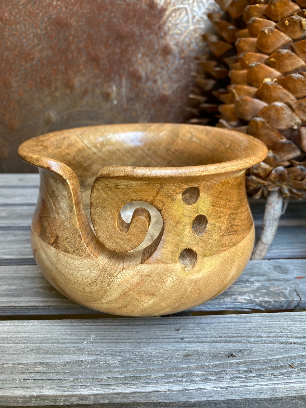 Susan Bates Wood Yarn Bowl