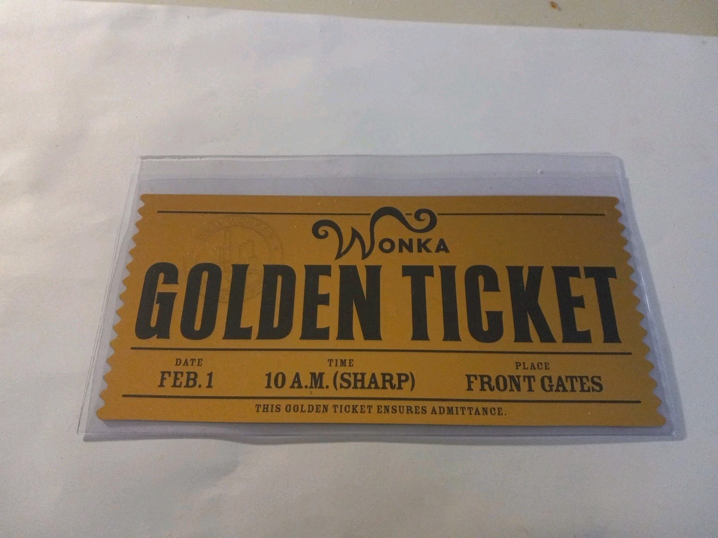 Willy Wonka Chocolate Factory Golden Ticket Movie Prop
