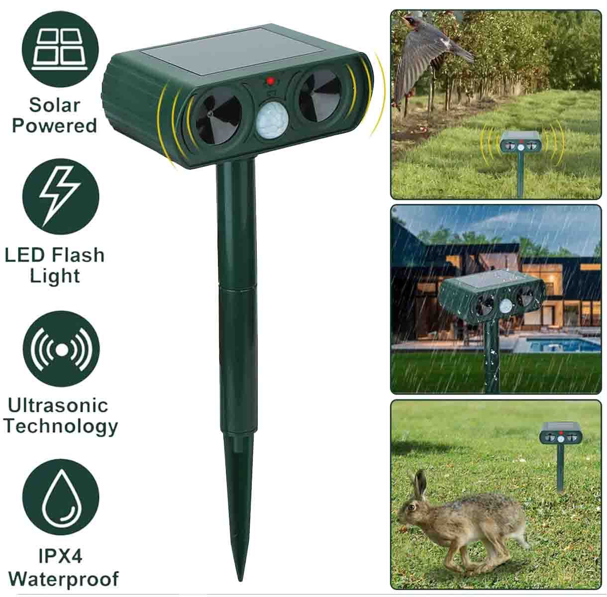 Garden Anti-Disturbance Solar PIR Ultrasonic Sensor Animal Repellent Cat And Dog