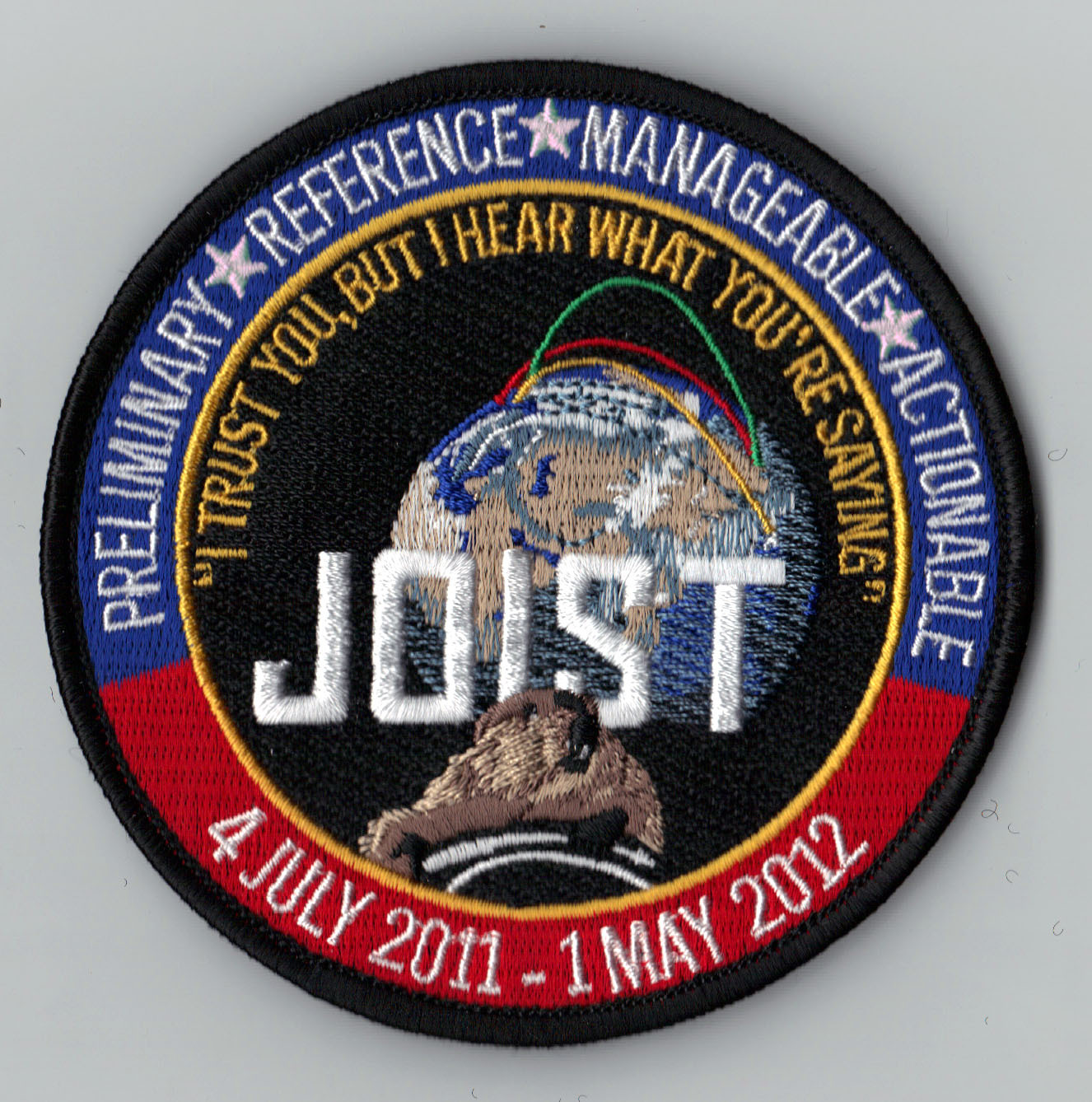 JOIST - PRELIMINARY REFERENCE MANAGEABLE ACTIONABLE - USAF DOD SATELLITE PATCH