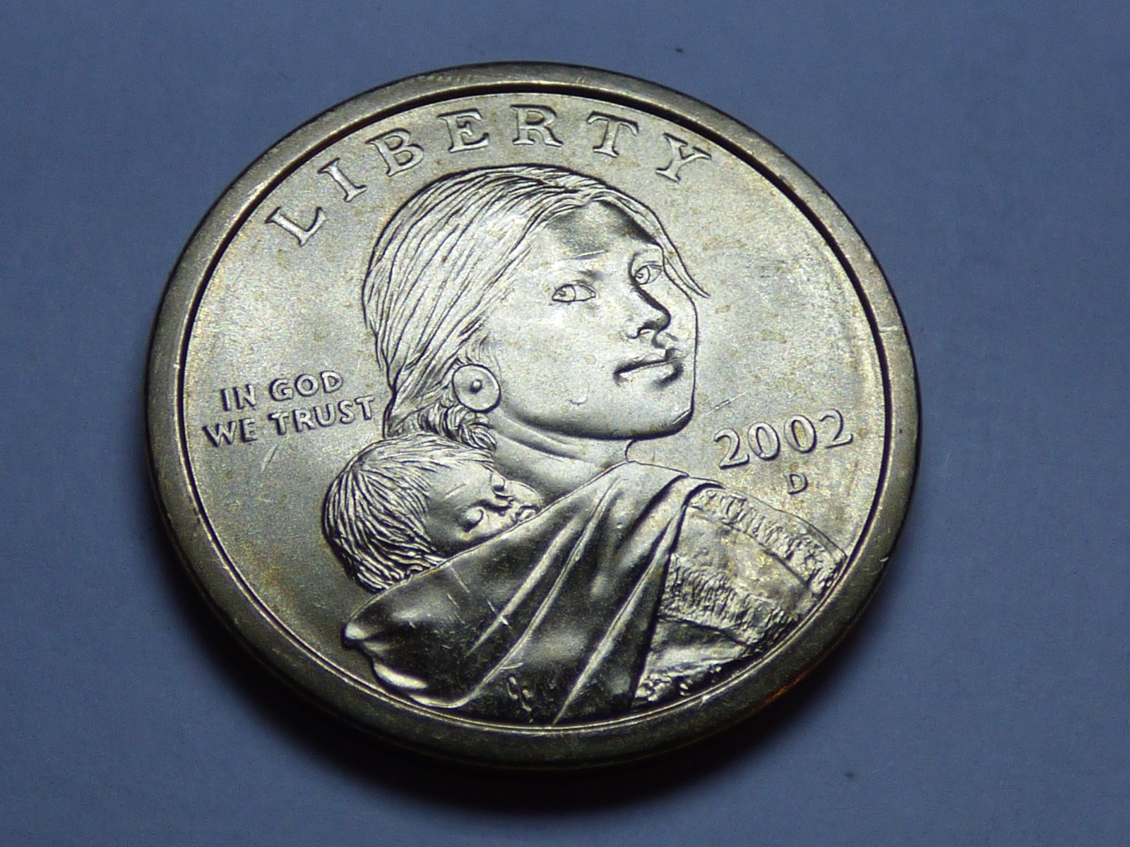 2002 D Sacagawea Native  American Dollar Coin Uncirculated From US Mint roll.