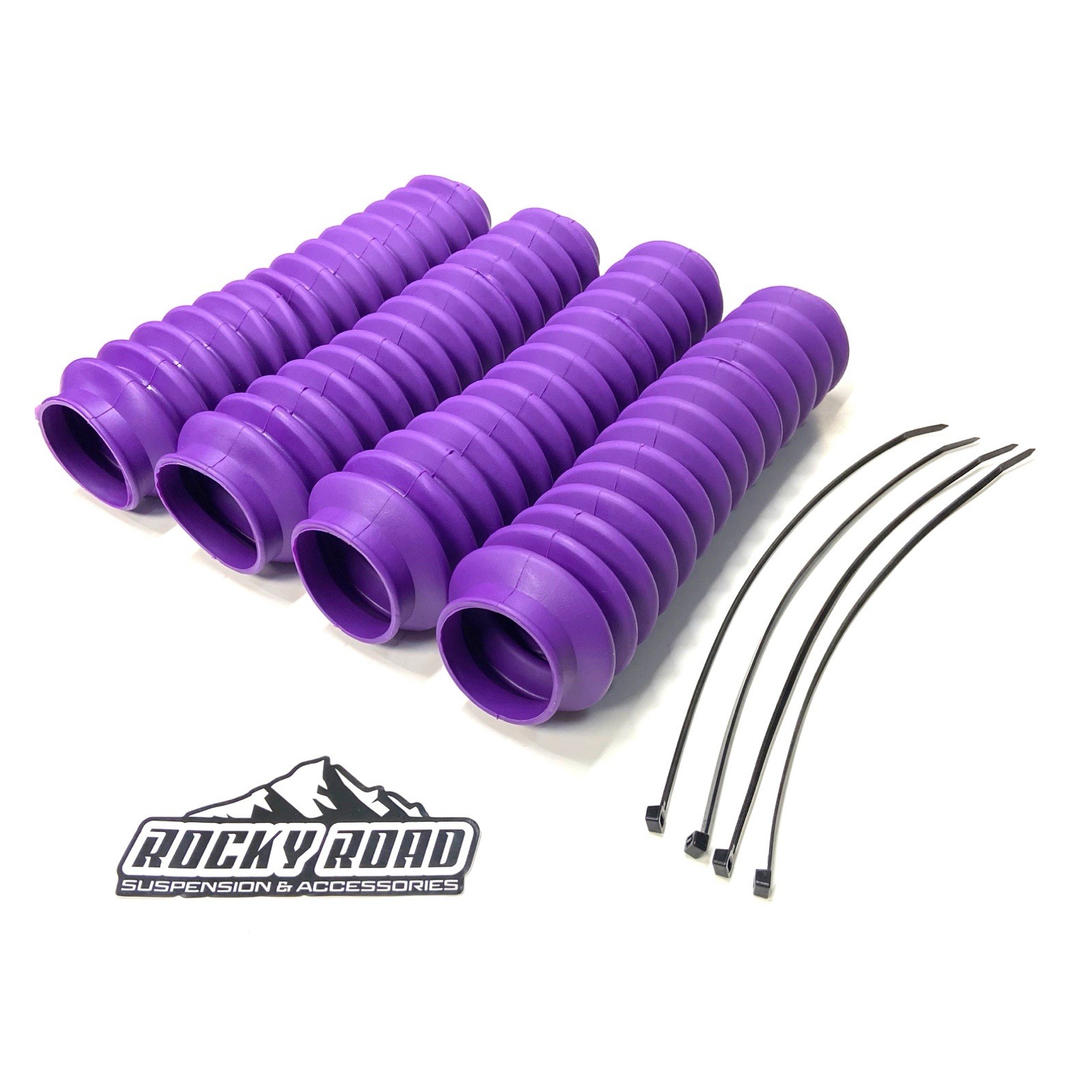 Rocky Road PURPLE 2” x 11” Universal Shock Absorber Dust Boots Covers (Set of 4)