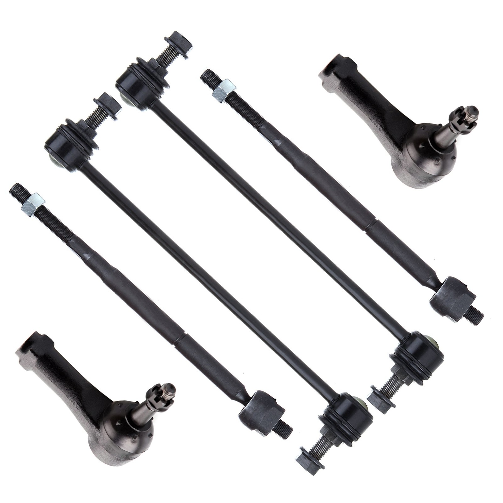 6pcs Tie Rod End fit for Cobalt HHR G5 Pursuit Ion 2003-2010